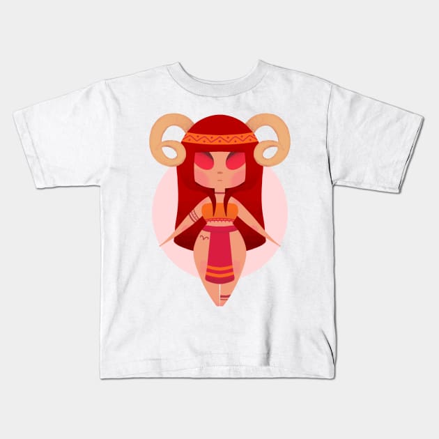 Aries Horoscope Kids T-Shirt by Ohhaphrodite